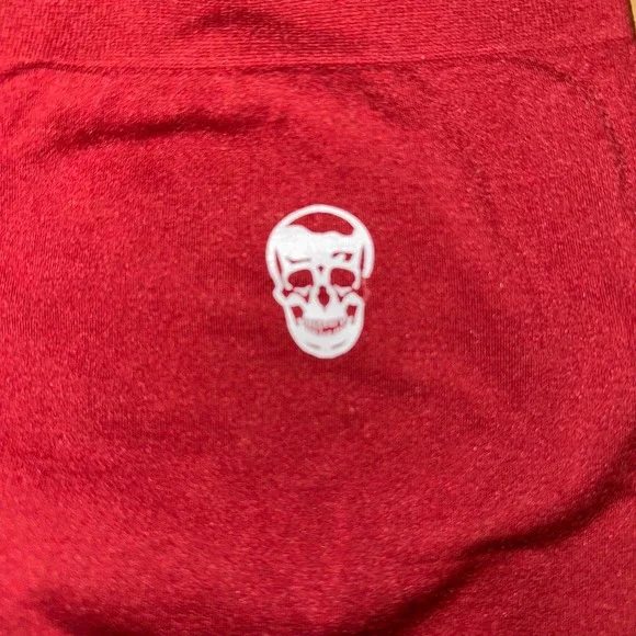 Gymreapers Athletic Shorts Womens Small Red Skull Logo Fitness Gym Workout - Picture 2 of 8